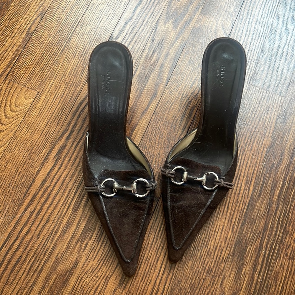 Vintage brown sided GUCCI mules Size 11B